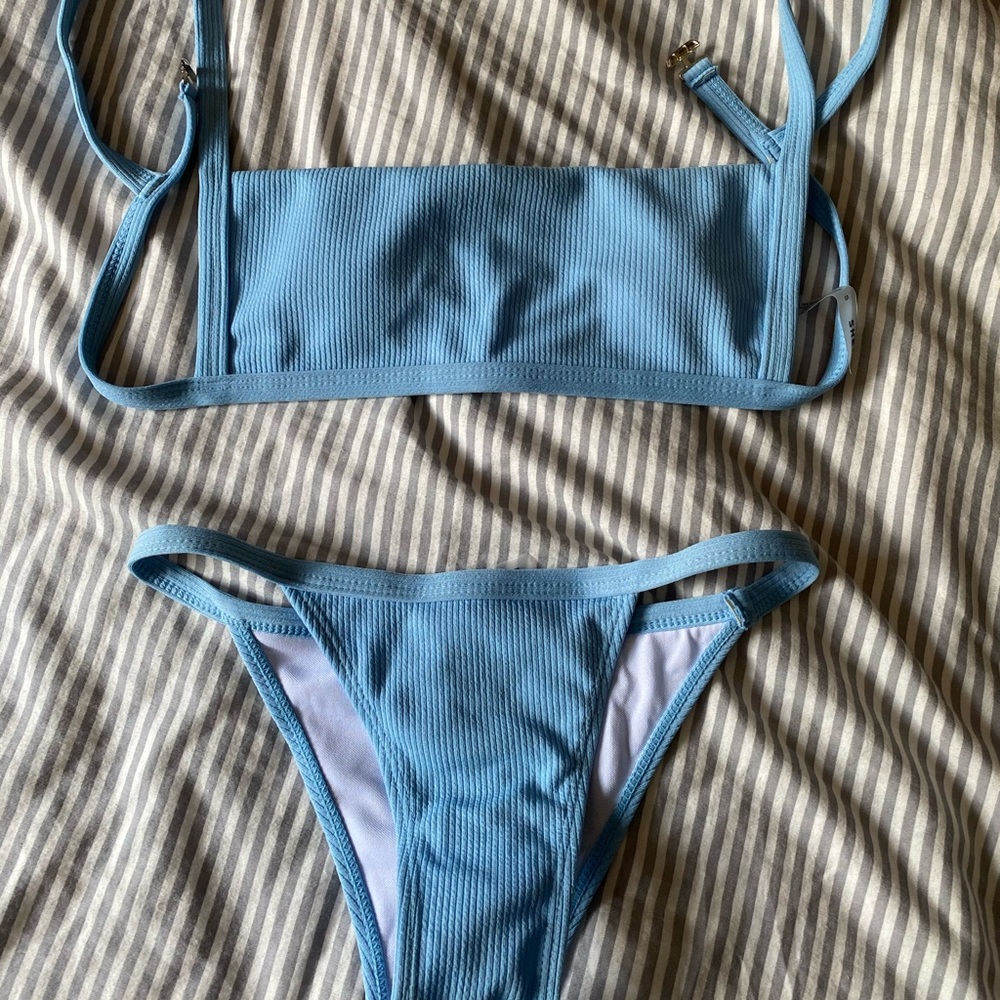 SHEIN rib tanga bikini